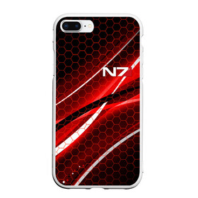 Чехол для iPhone 7Plus/8 Plus матовый с принтом MASS EFFECT N7 в Тюмени, Силикон | Область печати: задняя сторона чехла, без боковых панелей | Тематика изображения на принте: bioware | n7 | shepard | броня | жнецы | костюм | масс эффект | н7 | стальная броня | шепард | эффект массы