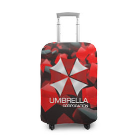 Чехол для чемодана 3D с принтом Umbrella Corp. в Тюмени, 86% полиэфир, 14% спандекс | двустороннее нанесение принта, прорези для ручек и колес | biohazard | biohazard 7 | crocodile | fang | game | hand | monster | new umbrella | resident evil | resident evil 7 | umbrella | umbrella corp | umbrella corporation | zombie
