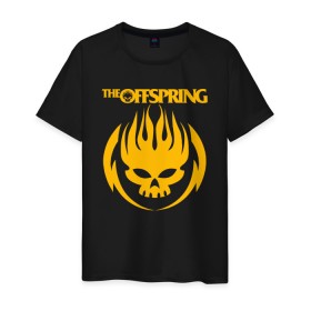 Мужская футболка хлопок с принтом THE OFFSPRING в Тюмени, 100% хлопок | прямой крой, круглый вырез горловины, длина до линии бедер, слегка спущенное плечо. | america | offspring | the offspring | usa | америка | атом уиллард | грег к | декстер холланд | джеймс лилья | нудлс | огонь | офспринг | оффспринг | пит парада | пламя | рон уэлти | сша | череп