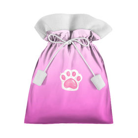 Подарочный 3D мешок с принтом Розовая лапка с подушечками в Тюмени, 100% полиэстер | Размер: 29*39 см | девочковый | женственый | животное | кошечка | лапа | лапка | лапонька | лапуля | лапушка | любитель животных | милашка | милый | мимими | розовая лапа | розовый | собачка | феминизм | феминный | щенок