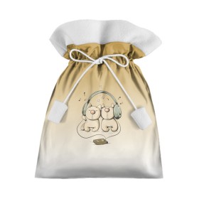 Подарочный 3D мешок с принтом одни наушники на двоих в Тюмени, 100% полиэстер | Размер: 29*39 см | влюбленным | для двоих | для него | для нее | котейки | коты | любовь | музыка | наушники | общие вкусы | плеер | ушки