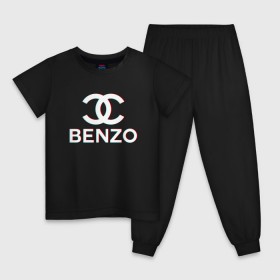 Детская пижама хлопок с принтом BBT BENZO GANG в Тюмени, 100% хлопок |  брюки и футболка прямого кроя, без карманов, на брюках мягкая резинка на поясе и по низу штанин
 | bbt | benzo | benzo gang | big baby tape | ббт | бензо
