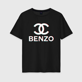 Женская футболка хлопок Oversize с принтом BBT BENZO GANG в Тюмени, 100% хлопок | свободный крой, круглый ворот, спущенный рукав, длина до линии бедер
 | Тематика изображения на принте: bbt | benzo | benzo gang | big baby tape | ббт | бензо