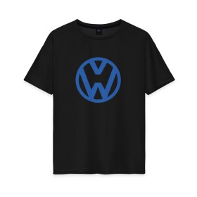 Женская футболка хлопок Oversize с принтом Volkswagen. в Тюмени, 100% хлопок | свободный крой, круглый ворот, спущенный рукав, длина до линии бедер
 | 2020 | car | sport | volkswagen | авто | автомобильные | бренд | вирус | коронавирус | марка | машина | новый лого | спорт | стиль | фольксваген