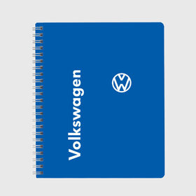 Тетрадь с принтом Volkswagen в Тюмени, 100% бумага | 48 листов, плотность листов — 60 г/м2, плотность картонной обложки — 250 г/м2. Листы скреплены сбоку удобной пружинной спиралью. Уголки страниц и обложки скругленные. Цвет линий — светло-серый
 | 2020 | car | sport | volkswagen | авто | автомобильные | бренд | вирус | коронавирус | марка | машина | новый лого | спорт | стиль | фольксваген
