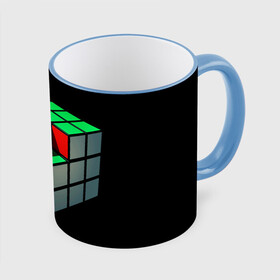 Кружка с полной запечаткой с принтом Кубик Рубика в Тюмени, керамика | ёмкость 330 мл | 3d | головоломка | игры | кубик | мозг | недостающий | рубика | элемент