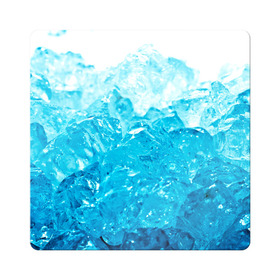 Магнит виниловый Квадрат с принтом Лёд в Тюмени, полимерный материал с магнитным слоем | размер 9*9 см, закругленные углы | Тематика изображения на принте: ice | кубик льда | кубики льда | лед | ледяная текстура | ледяной | со льдом