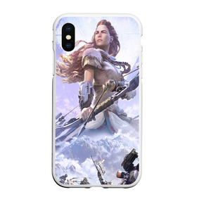 Чехол для iPhone XS Max матовый с принтом aloy в Тюмени, Силикон | Область печати: задняя сторона чехла, без боковых панелей | aloy | antasy girl | art | artwork | digital art | fantasy | horizon | horizon: zero dawn | landscape | tallneck | warrior fantasy | weapon | zero dawn