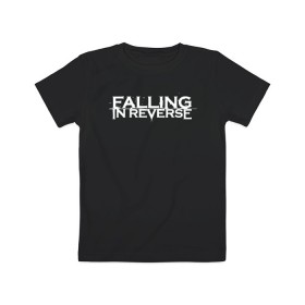 Детская футболка хлопок с принтом Falling in Reverse в Тюмени, 100% хлопок | круглый вырез горловины, полуприлегающий силуэт, длина до линии бедер | falling in reverse | logo | rock | ronnie radke | лого | рок | ронни радке