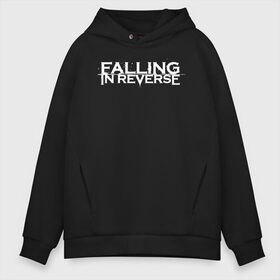 Мужское худи Oversize хлопок с принтом Falling in Reverse в Тюмени, френч-терри — 70% хлопок, 30% полиэстер. Мягкий теплый начес внутри —100% хлопок | боковые карманы, эластичные манжеты и нижняя кромка, капюшон на магнитной кнопке | falling in reverse | logo | rock | ronnie radke | лого | рок | ронни радке