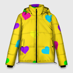 Мужская зимняя куртка 3D с принтом СЕРДЕЧКИ в Тюмени, верх — 100% полиэстер; подкладка — 100% полиэстер; утеплитель — 100% полиэстер | длина ниже бедра, свободный силуэт Оверсайз. Есть воротник-стойка, отстегивающийся капюшон и ветрозащитная планка. 

Боковые карманы с листочкой на кнопках и внутренний карман на молнии. | heart | love | romance | valentines day | амур | валентинка | влюбленные | день святого валентина | любовь | романтика | сердечко | сердце