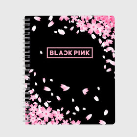 Тетрадь с принтом BLACKPINK в Тюмени, 100% бумага | 48 листов, плотность листов — 60 г/м2, плотность картонной обложки — 250 г/м2. Листы скреплены сбоку удобной пружинной спиралью. Уголки страниц и обложки скругленные. Цвет линий — светло-серый
 | Тематика изображения на принте: black  pink | blackpink | jennie | jisoo | k pop | lalisa | группа | к поп | корейская группа | розовый | черный