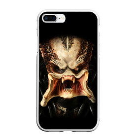 Чехол для iPhone 7Plus/8 Plus матовый с принтом PREDATOR в Тюмени, Силикон | Область печати: задняя сторона чехла, без боковых панелей | aliens | black | cinema | predator | кино | фильм хищник | фильмы | хищник | чёрный | чужой