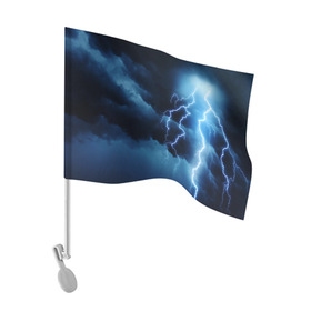 Флаг для автомобиля с принтом STORM в Тюмени, 100% полиэстер | Размер: 30*21 см | storm | textures | zippy | искры | молния | текстуры | фон | шторм