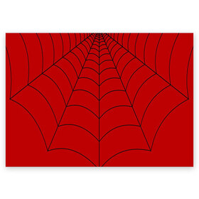 Поздравительная открытка с принтом Паутина в Тюмени, 100% бумага | плотность бумаги 280 г/м2, матовая, на обратной стороне линовка и место для марки
 | spider | красный | линии | паук | паутина | полосы | текстура