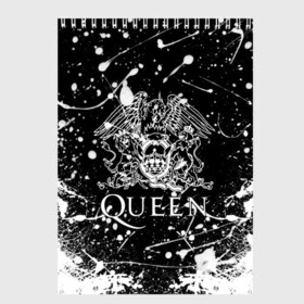 Скетчбук с принтом QUEEN в Тюмени, 100% бумага
 | 48 листов, плотность листов — 100 г/м2, плотность картонной обложки — 250 г/м2. Листы скреплены сверху удобной пружинной спиралью | queen | британская рок группа | квин | куин | кьюин | мистер робот | музыка | рами малек | рок | рок музыка | фредди меркьюри