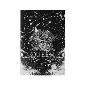 Обложка для паспорта матовая кожа с принтом QUEEN. в Тюмени, натуральная матовая кожа | размер 19,3 х 13,7 см; прозрачные пластиковые крепления | queen | британская рок группа | квин | куин | кьюин | мистер робот | музыка | рами малек | рок | рок музыка | фредди меркьюри