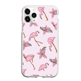 Чехол для iPhone 11 Pro Max матовый с принтом Розовый фламинго в Тюмени, Силикон |  | doodling | textures | tiles | дудлинг | лист | листья | паттерн | природа | птица | птицы | розовый | розовый фламинго | тайлы | текстуры | узор | узоры | фламинго | фон | цветок | цветы