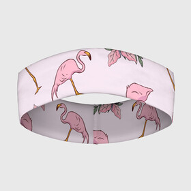 Повязка на голову 3D с принтом Розовый фламинго в Тюмени,  |  | doodling | textures | tiles | дудлинг | лист | листья | паттерн | природа | птица | птицы | розовый | розовый фламинго | тайлы | текстуры | узор | узоры | фламинго | фон | цветок | цветы