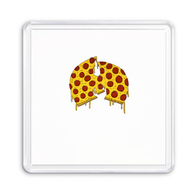 Магнит 55*55 с принтом Pizza Clan в Тюмени, Пластик | Размер: 65*65 мм; Размер печати: 55*55 мм | Тематика изображения на принте: ghostface | method man | pizza | rap | rza | wu tang | ву танг | еда | метод мен | пицца | рэп