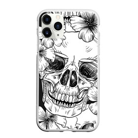 Чехол для iPhone 11 Pro Max матовый с принтом Цветочный череп в Тюмени, Силикон |  | art | арт | белое | дудлинг | текстуры | фон | цветок | цветы | череп | черепа | чёрное