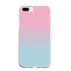Чехол для iPhone 7Plus/8 Plus матовый с принтом НЕЖНОСТЬ в Тюмени, Силикон | Область печати: задняя сторона чехла, без боковых панелей | градиент | красиво | нежность | розовый | синий | спокойно | текстуры | цвета