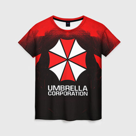 Женская футболка 3D с принтом UMBRELLA CORP в Тюмени, 100% полиэфир ( синтетическое хлопкоподобное полотно) | прямой крой, круглый вырез горловины, длина до линии бедер | ada wong | biohazard | leon | nemesis | project resistance | raccoon city | re | re3 | resident evil | resident evil 3 | rpd | stars | umbrella | ада вонг | амбрелла | немезис | ужасы