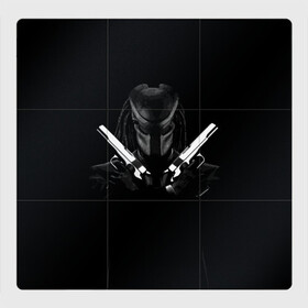Магнитный плакат 3Х3 с принтом Killer Predator (Black) в Тюмени, Полимерный материал с магнитным слоем | 9 деталей размером 9*9 см | Тематика изображения на принте: hitman | predator | хитман | хищник