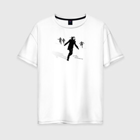 Женская футболка хлопок Oversize с принтом Русское поле экспериментов в Тюмени, 100% хлопок | свободный крой, круглый ворот, спущенный рукав, длина до линии бедер
 | гражданская оборона | егор летов | музыка | панк рок | рок
