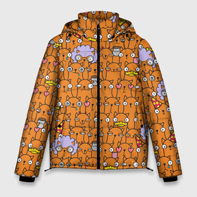 Мужская зимняя куртка 3D с принтом Рыжие коты в Тюмени, верх — 100% полиэстер; подкладка — 100% полиэстер; утеплитель — 100% полиэстер | длина ниже бедра, свободный силуэт Оверсайз. Есть воротник-стойка, отстегивающийся капюшон и ветрозащитная планка. 

Боковые карманы с листочкой на кнопках и внутренний карман на молнии. | cartoon | cat | kitty | бабушка | колпак | кот | котёнок | котик | коты | кофе | кошка | мультяшный | персонаж | рисованый | симпатичный | утка | утро | чёрт | шутка | юмор
