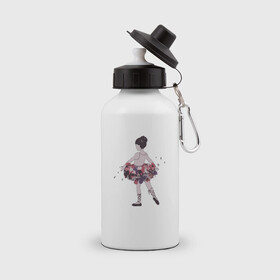 Бутылка спортивная с принтом балерина в Тюмени, металл | емкость — 500 мл, в комплекте две пластиковые крышки и карабин для крепления | балерина | высказывание | идея | манера | мемы | разные | рисунок | символ