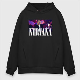 Мужское худи Oversize хлопок с принтом NIRVANA в Тюмени, френч-терри — 70% хлопок, 30% полиэстер. Мягкий теплый начес внутри —100% хлопок | боковые карманы, эластичные манжеты и нижняя кромка, капюшон на магнитной кнопке | in utero | nevermind | nirvana | nirvana in utero | nirvana logo | smile | курт кобейн | нирвана | нирвана in utero | нирвана лого