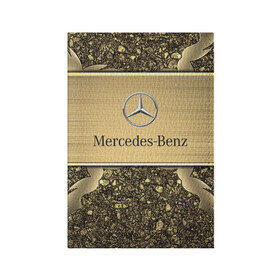 Обложка для паспорта матовая кожа с принтом MERCEDES GOLD в Тюмени, натуральная матовая кожа | размер 19,3 х 13,7 см; прозрачные пластиковые крепления | Тематика изображения на принте: 2020 | amg | auto | brabus | clk | cls | glk | mercedes | mercedes benz | slk | sport | авто | автомобиль | автомобильные | амг | брабус | бренд | глк | марка | машины | мерседес | слк | спорт | цлк | цлс