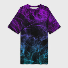 Платье-футболка 3D с принтом NEON SMOKES STRIPES | НЕОНОВЫЕ ВОЛНЫ в Тюмени,  |  | abstraction | geometry | hexagon | neon | paints | smoke | stripes | texture | triangle | абстракция | брызги | геометрия | дым | краски | неон | неоновый | соты | текстура