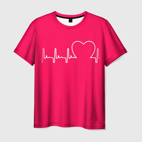 Мужская футболка 3D с принтом Халат Кардиолога в Тюмени, 100% полиэфир | прямой крой, круглый вырез горловины, длина до линии бедер | белые халаты | вирус | врач | детский врач | детский кардиолог | кардио | кардиология | мед | медик | медсестра | подарок | сердце | символика | терапевт