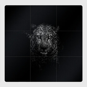 Магнитный плакат 3Х3 с принтом Леопард в Тюмени, Полимерный материал с магнитным слоем | 9 деталей размером 9*9 см | животные | звери | картинки | кошки | крупные | леопард | прикольные | хищник