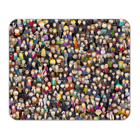 Коврик для мышки прямоугольный с принтом Персонажи South Park в Тюмени, натуральный каучук | размер 230 х 185 мм; запечатка лицевой стороны | park | sout | мультик | парк | патрен | персонаж | саус | сериал | толпа | южный