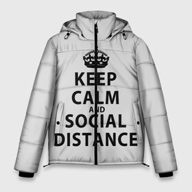 Мужская зимняя куртка 3D с принтом Keep Calm And Social Distance в Тюмени, верх — 100% полиэстер; подкладка — 100% полиэстер; утеплитель — 100% полиэстер | длина ниже бедра, свободный силуэт Оверсайз. Есть воротник-стойка, отстегивающийся капюшон и ветрозащитная планка. 

Боковые карманы с листочкой на кнопках и внутренний карман на молнии. | Тематика изображения на принте: 2019 | biohazard | calm | china | coronavirus | covid 19 | inc | keep | ncov | ncov19 | ncov2019 | plague | survivor | virus | warning | вирус | дистанцию | коронавирус | соблюдай