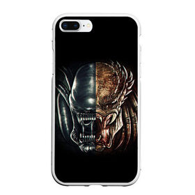 Чехол для iPhone 7Plus/8 Plus матовый с принтом PREDATOR в Тюмени, Силикон | Область печати: задняя сторона чехла, без боковых панелей | aliens | avp | black | cinema | predator | кино | фильм хищник | фильмы | хищник | чёрный | чужой