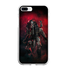 Чехол для iPhone 7Plus/8 Plus матовый с принтом PREDATOR в Тюмени, Силикон | Область печати: задняя сторона чехла, без боковых панелей | aliens | avp | black | cinema | predator | кино | фильм хищник | фильмы | хищник | чёрный | чужой