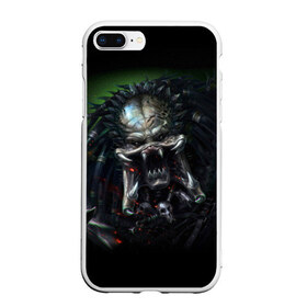 Чехол для iPhone 7Plus/8 Plus матовый с принтом PREDATOR в Тюмени, Силикон | Область печати: задняя сторона чехла, без боковых панелей | aliens | avp | black | cinema | predator | кино | фильм хищник | фильмы | хищник | чёрный | чужой