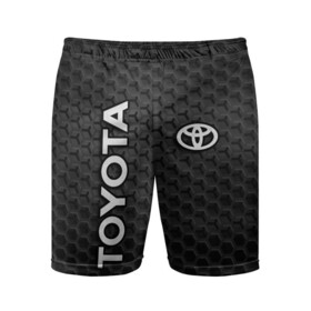 Мужские шорты спортивные с принтом TOYOTA в Тюмени,  |  | carbon | toyota | абстракция | авто | автомобиль | карбон | лого | логотип | машина | сетка | соты | таета | тоета | тойота