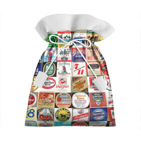 Подарочный 3D мешок с принтом Пиво в Тюмени, 100% полиэстер | Размер: 29*39 см | бир | бренды | винтаж | винтажное | известное | коллаж | лого | марки | марочное | много | надписи | названия | олд | олдовое | олдфаг | эль | эмблема | этикетка