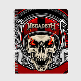 Тетрадь с принтом Megadeth в Тюмени, 100% бумага | 48 листов, плотность листов — 60 г/м2, плотность картонной обложки — 250 г/м2. Листы скреплены сбоку удобной пружинной спиралью. Уголки страниц и обложки скругленные. Цвет линий — светло-серый
 | countdown to extinction | бас | гитара | группа | дэйв мастейн | кико лоурейро | лос анджелес | метал | трэш | хард рок | хеви метал