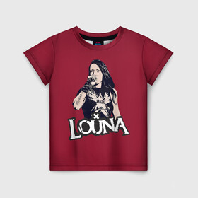 Детская футболка 3D с принтом Louna в Тюмени, 100% гипоаллергенный полиэфир | прямой крой, круглый вырез горловины, длина до линии бедер, чуть спущенное плечо, ткань немного тянется | Тематика изображения на принте: louna | лу геворкян | луна | лусине | музыка | рок | русский рок