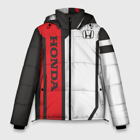 Мужская зимняя куртка 3D с принтом Honda Driver team в Тюмени, верх — 100% полиэстер; подкладка — 100% полиэстер; утеплитель — 100% полиэстер | длина ниже бедра, свободный силуэт Оверсайз. Есть воротник-стойка, отстегивающийся капюшон и ветрозащитная планка. 

Боковые карманы с листочкой на кнопках и внутренний карман на молнии. | driver | driver team | honda | honda team | racing | гонки | машины | тачки | хонда