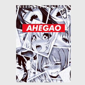 Скетчбук с принтом АХЕГАО в Тюмени, 100% бумага
 | 48 листов, плотность листов — 100 г/м2, плотность картонной обложки — 250 г/м2. Листы скреплены сверху удобной пружинной спиралью | ahegao | anime | face | manga | аниме | ахегао | лицо | манга