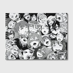 Альбом для рисования с принтом АХЕГАО в Тюмени, 100% бумага
 | матовая бумага, плотность 200 мг. | ahegao | anime | face | manga | аниме | ахегао | лицо | манга