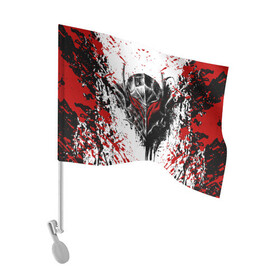 Флаг для автомобиля с принтом Берсерк маска черная в Тюмени, 100% полиэстер | Размер: 30*21 см | anime | anime berserk | berserk | knight | manga | аниме | аниме берсерк | берсерк | манга | рыцарь