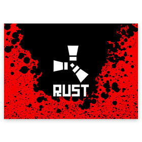Поздравительная открытка с принтом RUST в Тюмени, 100% бумага | плотность бумаги 280 г/м2, матовая, на обратной стороне линовка и место для марки
 | dayz | facepunch | rust | state of decay | survival | the forest | this war of mine | выживалка rust | раст